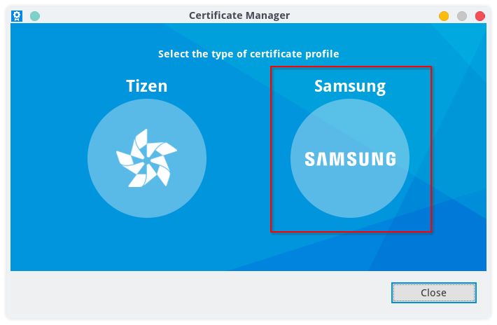 tizen studio certificate manager