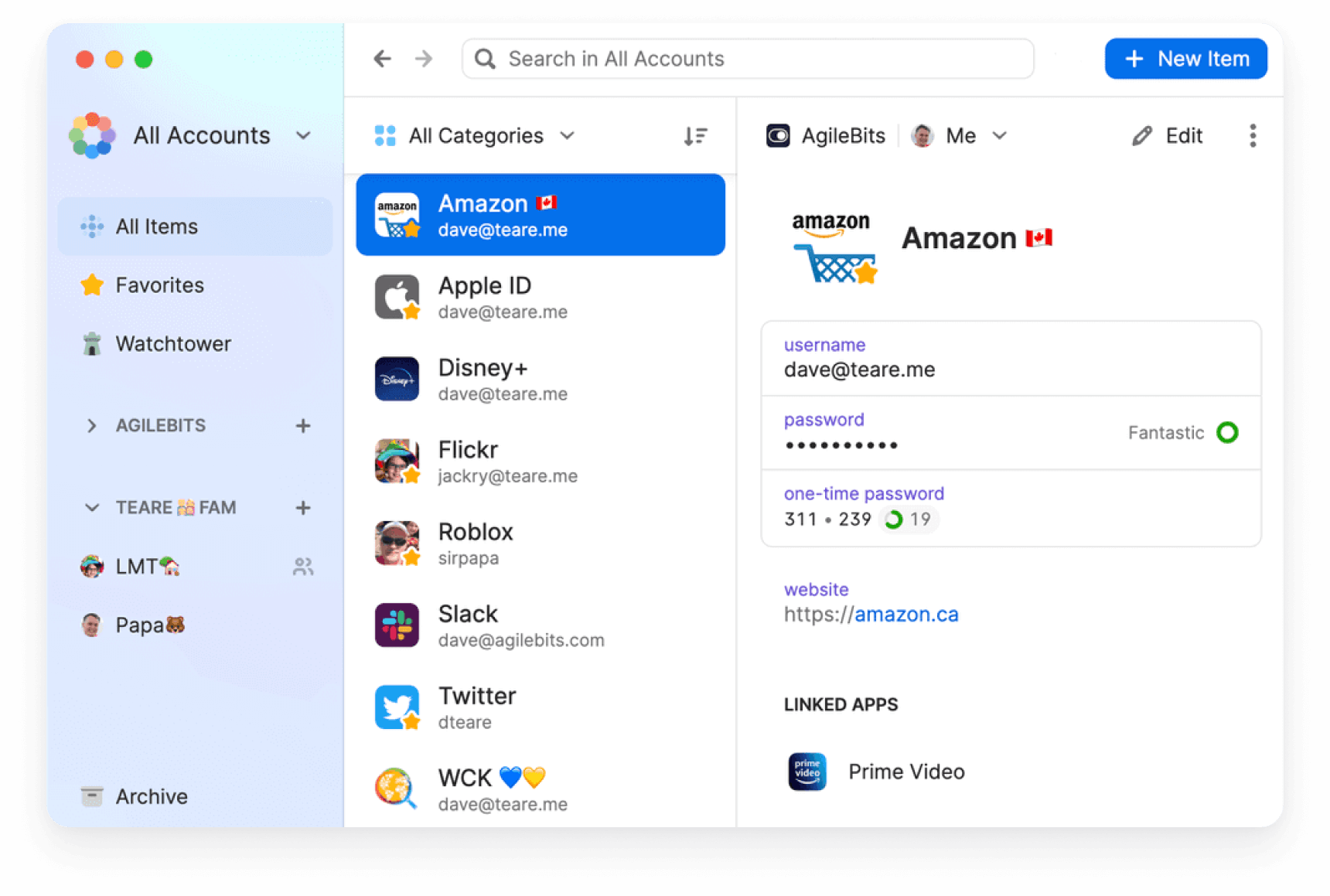 1password storage